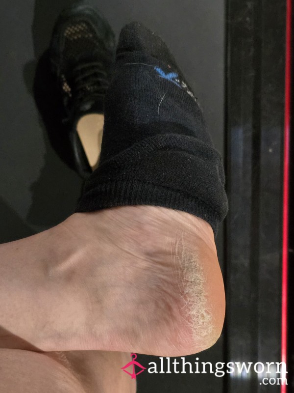 Sweat-Drenched Black Ankle Socks—Fresh From A Hot Run! 😈💦👟