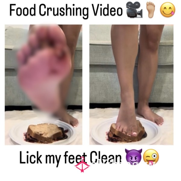 🎥Sandwich Crushing Foot Video! Lick My Feet Clean 😜🦶🏼🍞(#48)