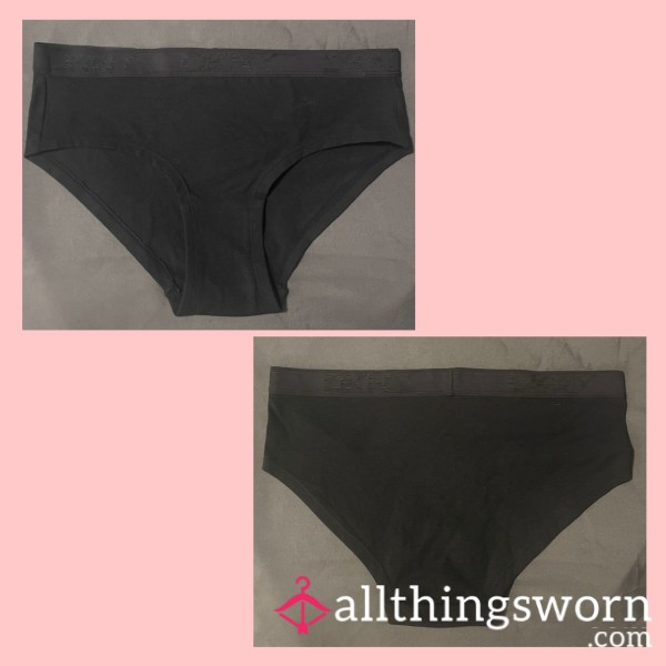 DKNY BLACK FULLBACK PANTIES MEDIUM - WORN FOR 24 HOURS 💦🖤