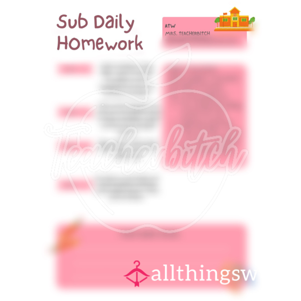 Homework Task Pages For Subs A**igned By Miss Teach