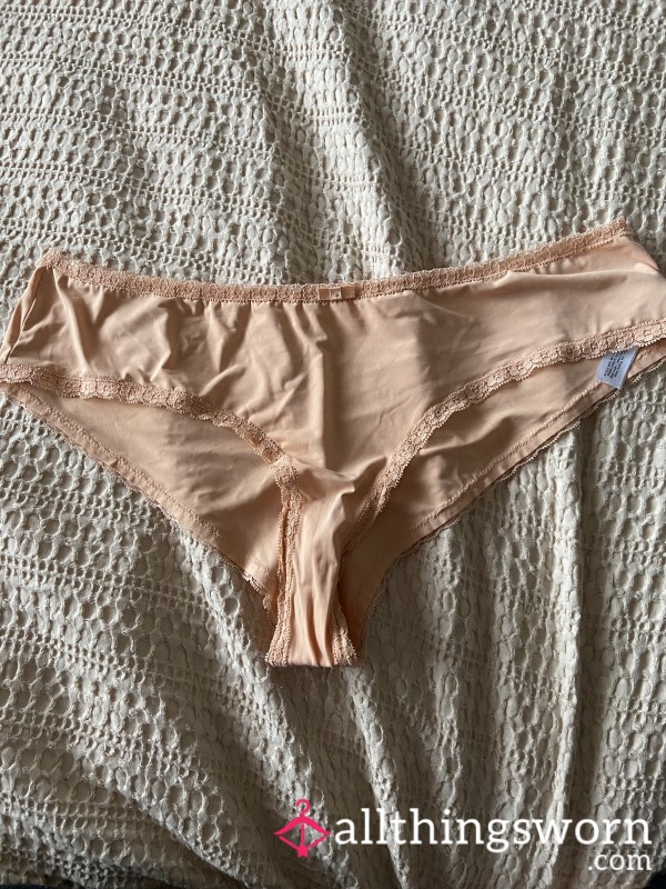 1 Day Worn, Post Female Week Orange Silky Panties