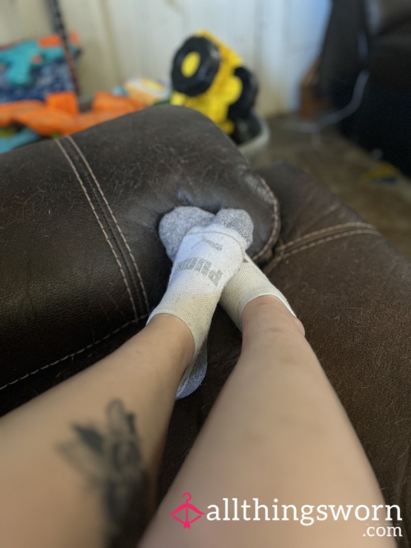 1 Day Worn White Socks