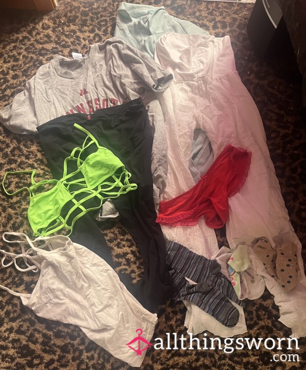 10 Piece Dirty Laundry Lot Worn Panties Socks Pants Unwashed And Dirty