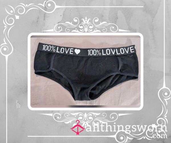 "100% Love" Black Pantys