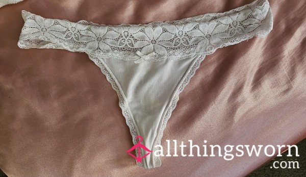 24 Hour Worn - White Thongs