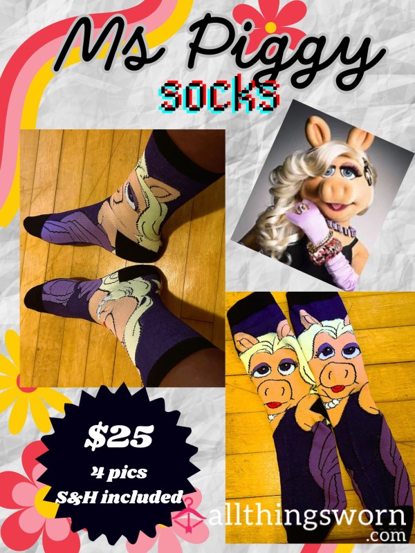 3 Day Wear Ms. Piggy Mens Size 9-13 W/ 4 Free Pics!