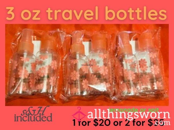 3 Ounce Travel Bottle Filled W/ Goddess Nectar Or Sp*t