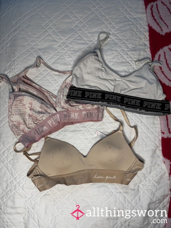 3 Victoria’s Secret/PINK Well Worn Bras