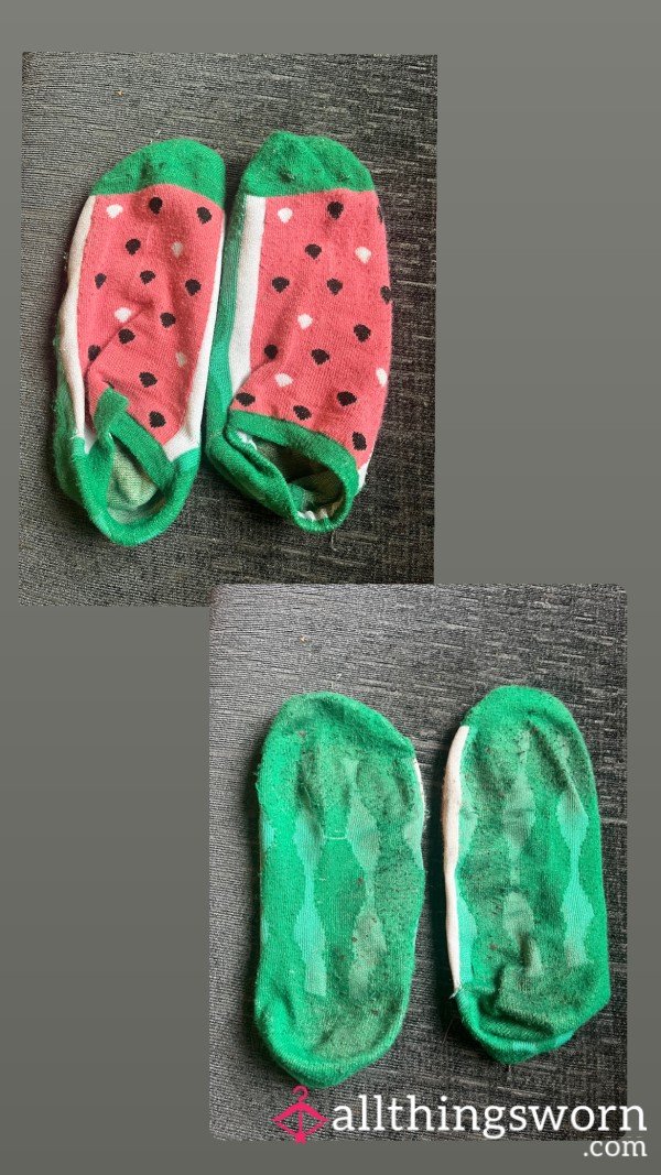 4 Days Worn Watermelon Dirty Ankle Socks