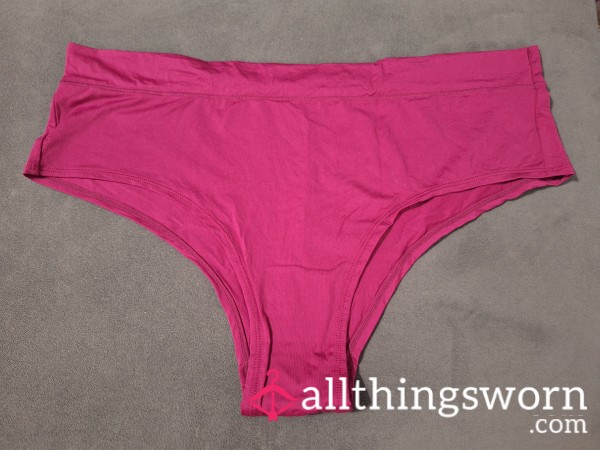 48hr Worn Deep Pink Cheeky Panties