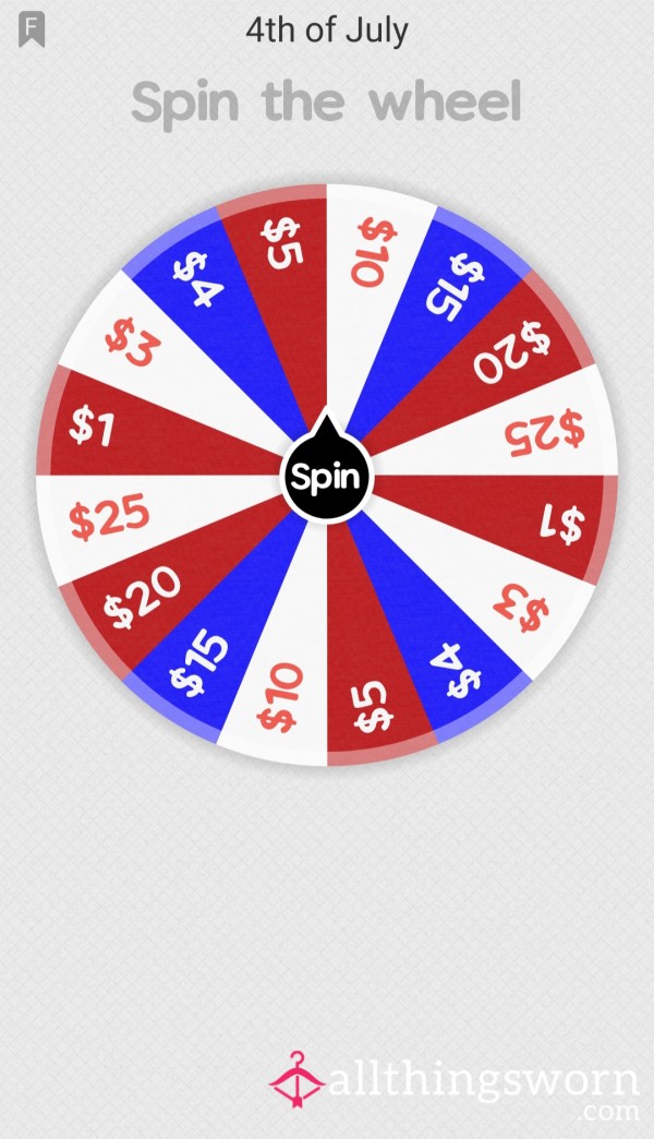 4th Of July Spin The Wheel Price