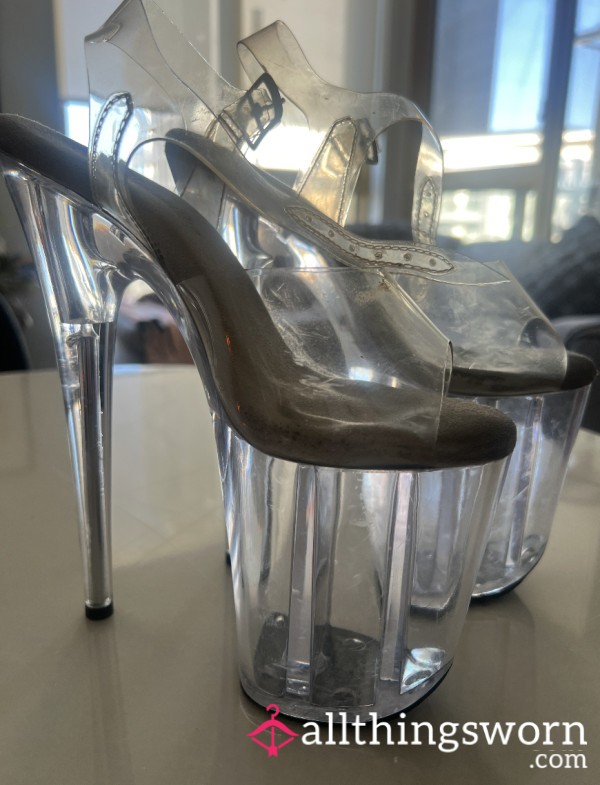 8 Inch Stripper Shoe Pleasers - Clear