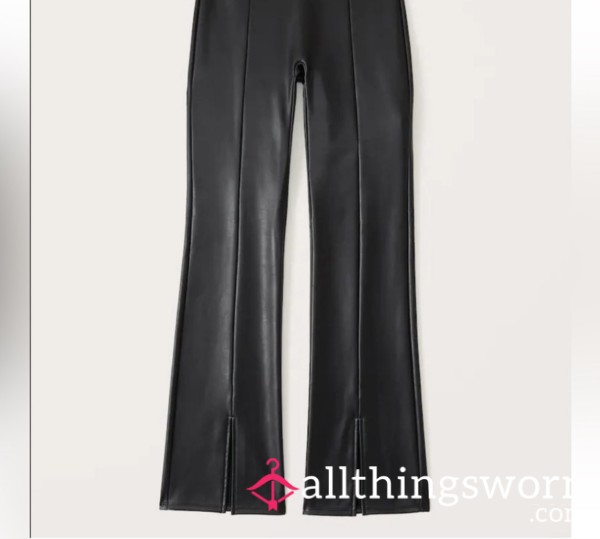 Abercrombie & Fitch Vegan Leather Split Hem Pants