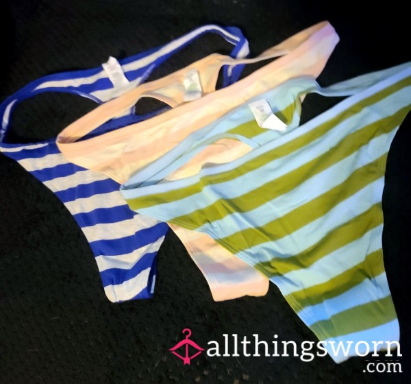 Aerie XXL Striped Cotton Thong - Color Options!