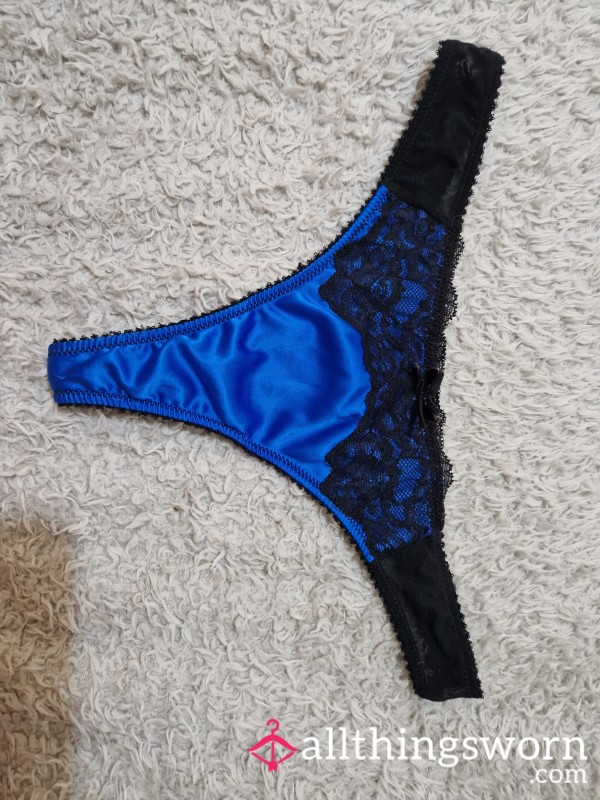 Ann Summers Black Lace And Blue Thong