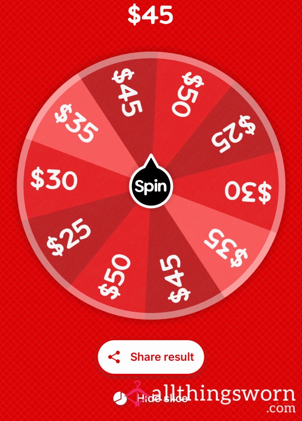 Average Spin The Wheel ($25-$50)