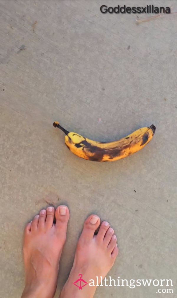 Banana Smashing With Hot Asian Feet