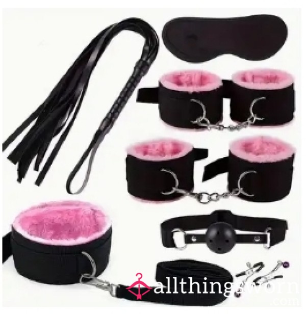 BDSM Set, Pink Fluffy Lined