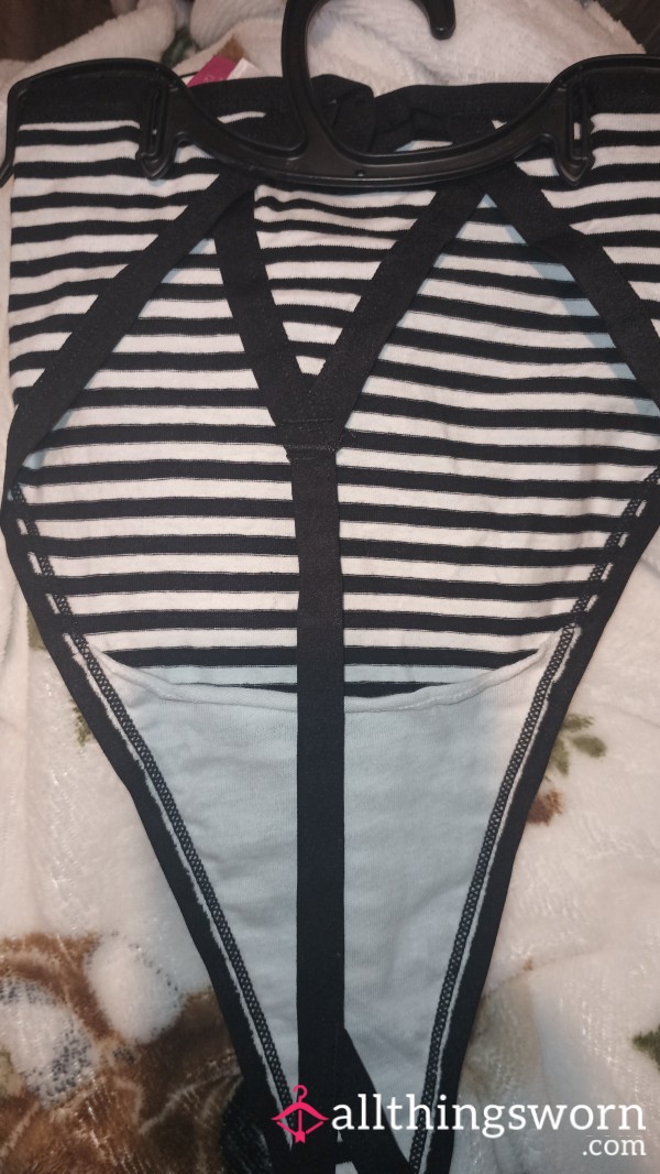 Beetle Juice? Black And White Striped G String