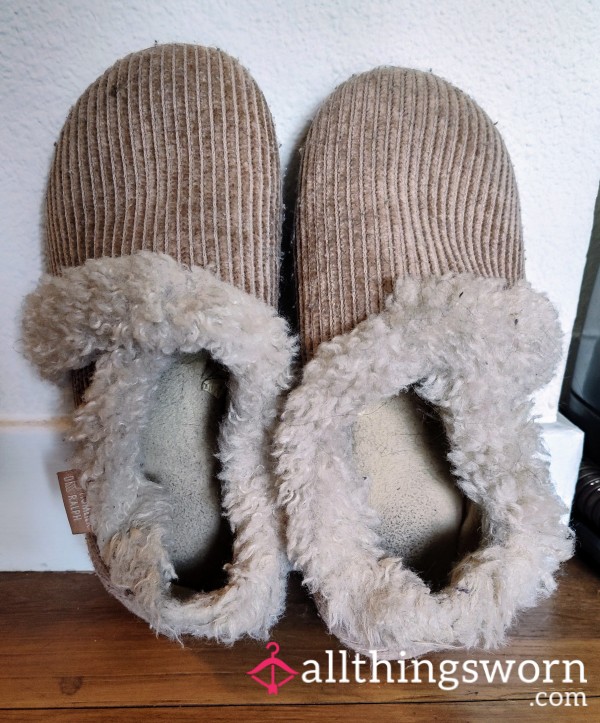 Beige Fleece-lined Slipper Booties