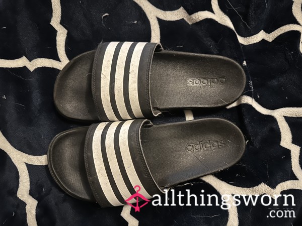 Black Adidas Sandals - Worn