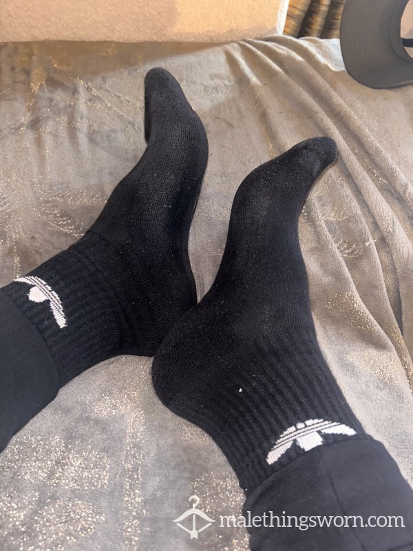 Black Adidas Socks - Extremely Sweaty!!