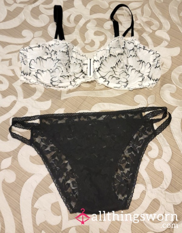 Black And White Bra And Panty Set