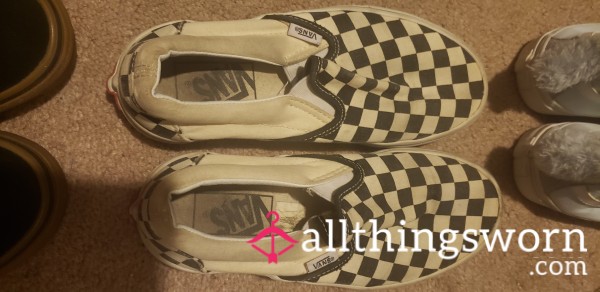 Black And White Checkered Vans Size 4/5.5 US
