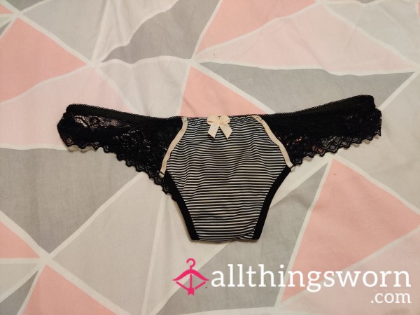 Black And White Comfy Stretchy Thong