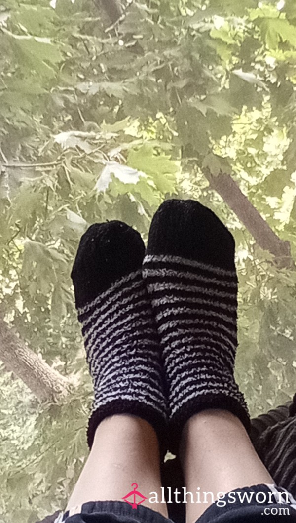 Black And White Fuzzy Socks