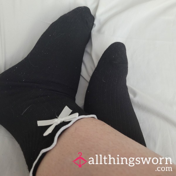 Black Bow Ankle Socks