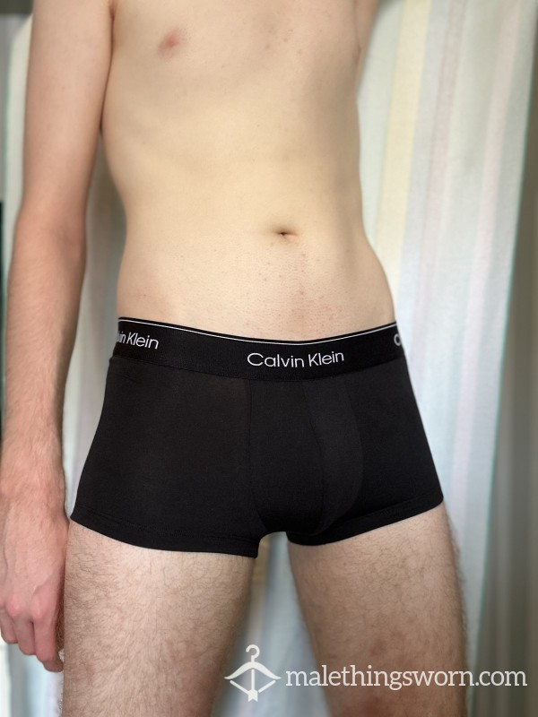 Black Calvin Klein Low-Rise Boxers (Small)