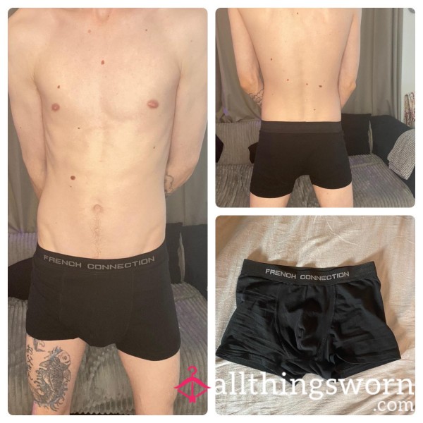 Black Cotton Boxer Shorts