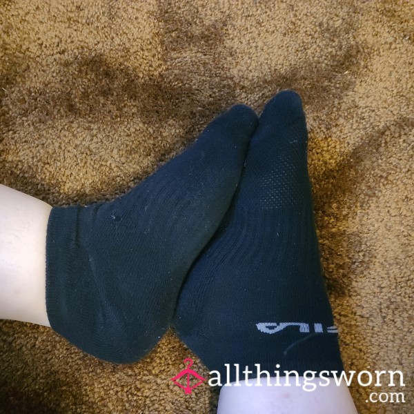 🖤🧦 Black Fila Athletic Socks 24h Wear, Sweaty(strong!) Feet +proof Wear And Shipping 🍁 🧦🖤