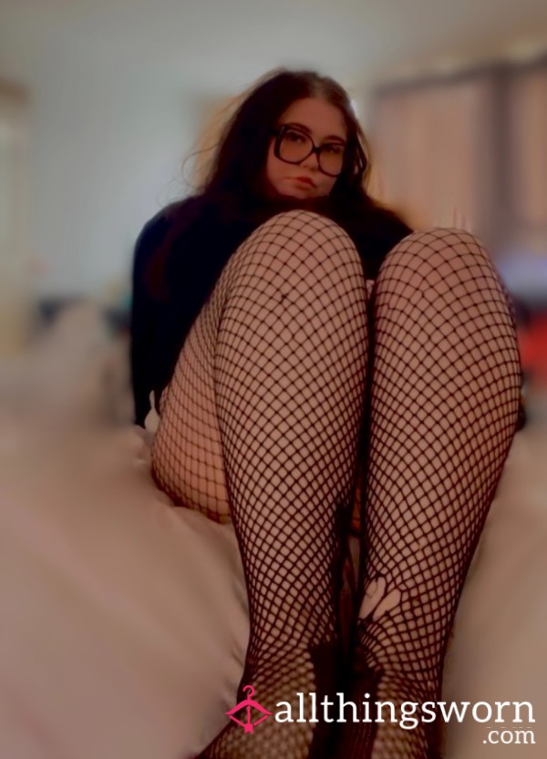 *currently Unavailable* Black Fishnet Tights - Pantyhose Worn By UK BBW - Size Large