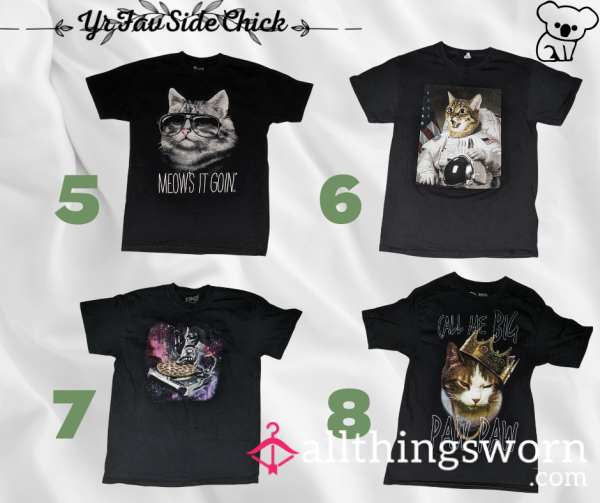 Black Graphic Tees (#5-8) KITTY CATS!