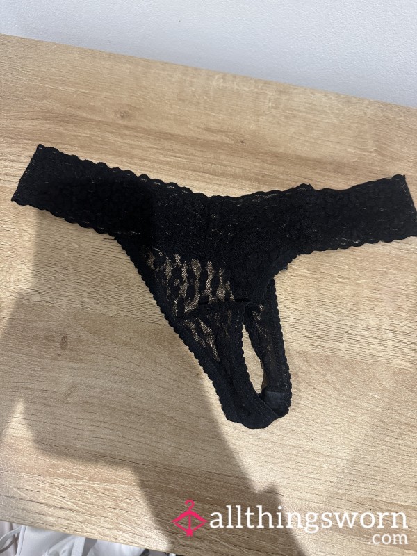 Black Lace Thong , 24 Hour Wear , Extras Available