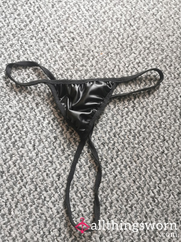 Black Leather Look G String
