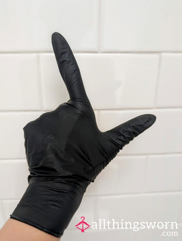 Black Nitrile Gloves- Used For Your Pleasure