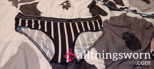 Black & Pink Cotton VS Full Back Panties Size- XL