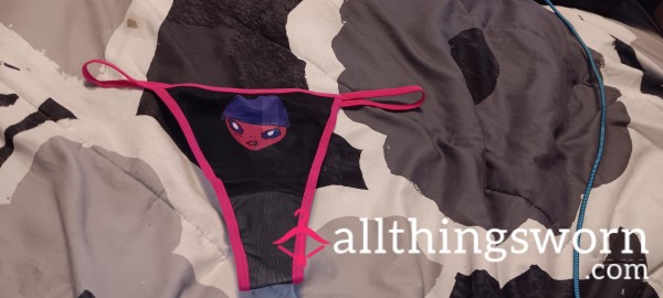 Black & Pink Mesh Trippy Alien 👽 Thong Size- L