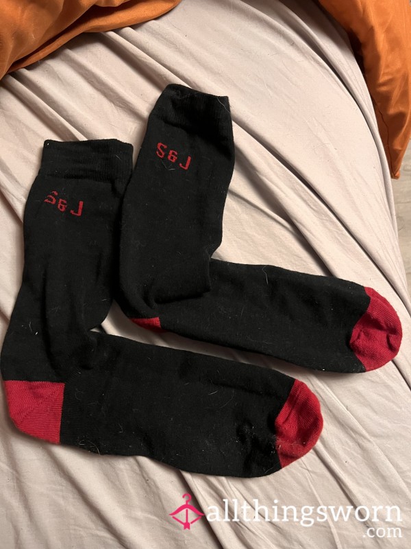 Black & Red Crew Socks - 20% OFF