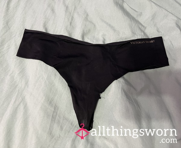 Black Ripped Victoria Secret Thong For Custom Wear