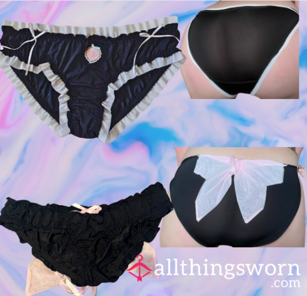 Black Ruffle Silk Naughty Play Panties ;)🖤