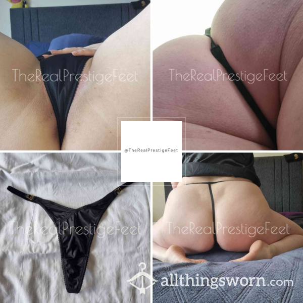 Black Satin Feel Boux Avenue G-String | Size 16 | Standard Wear 48hrs | Includes Pics | See Listing Photos For More Info - From £18.00 + P&P