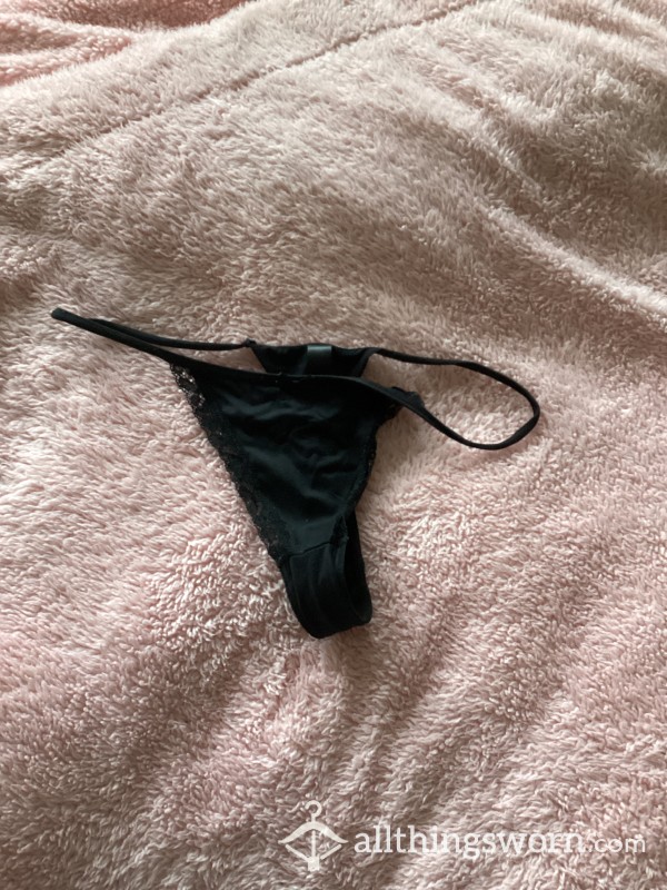 Black Sexy Silk Thong