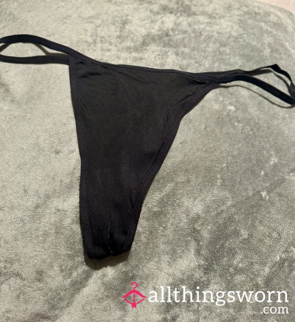 Black Silky Soft String Thong