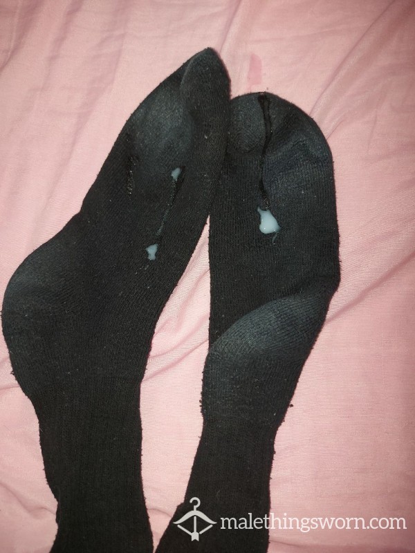 Black Socks Where I C*m Calze Nere Sborrate