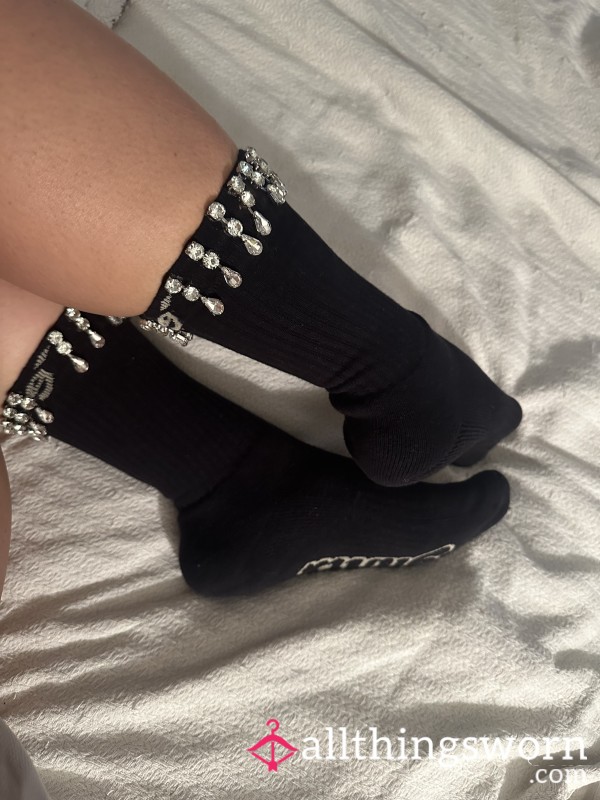 Black Socks With Rhinestones