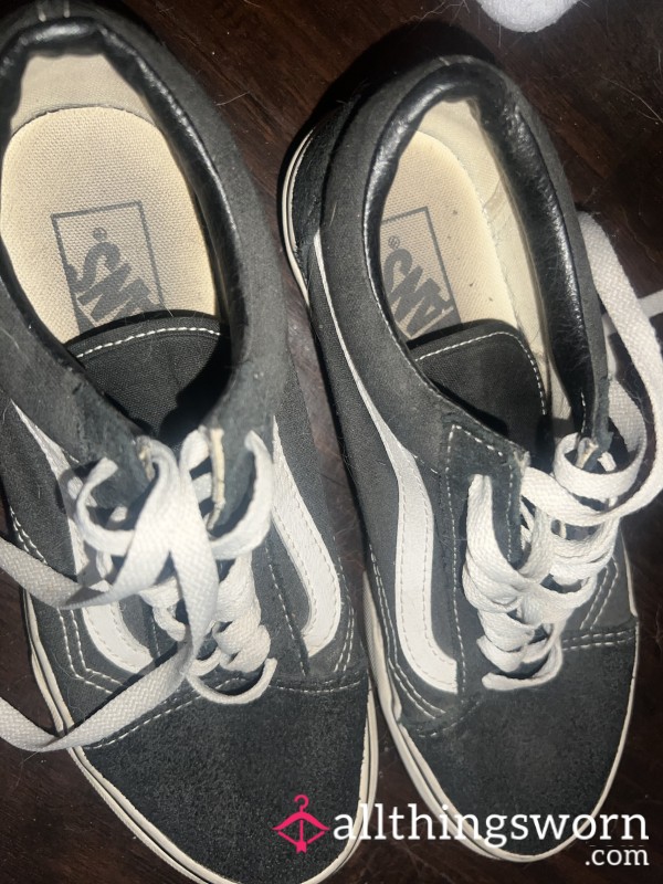 Black /white Vans Clearly Way Over- Worn
